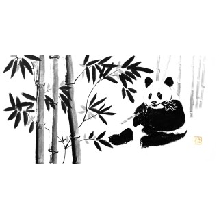 panda in the bamboo forest