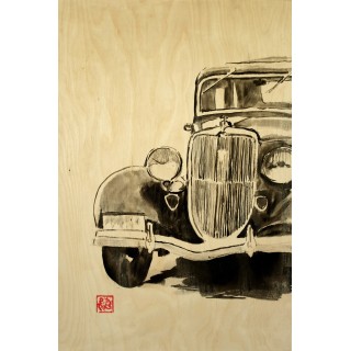 old car on wood