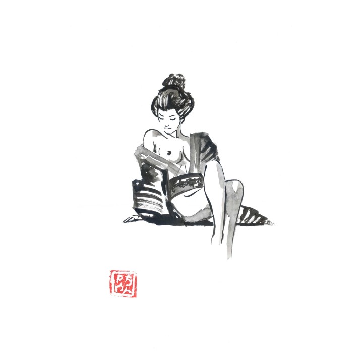 geisha nude at the beach