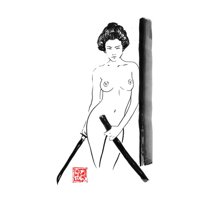nude geisha katana