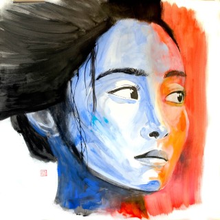 noriko in blue and red
